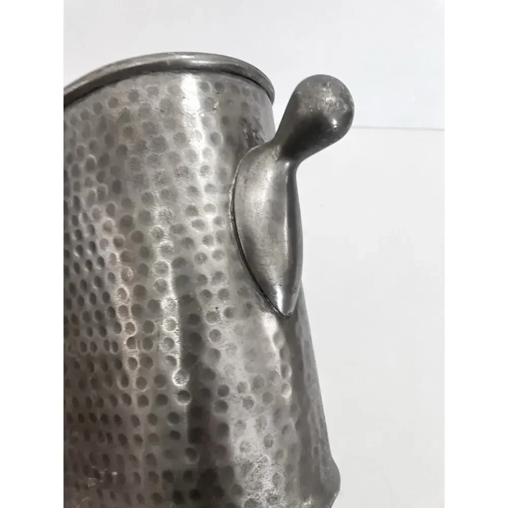 Vintage Hammered Single Wine Chiller Oval Silver Plate Champagne Bucket MCM